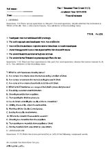 Đề kiểm tra học kì I môn Tiếng Anh Khối 10 - Năm học 2019-2020 (Có đáp án)